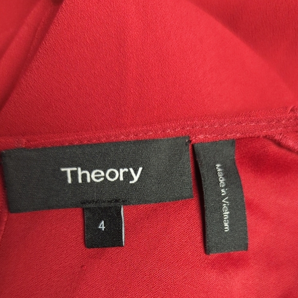 19913 Theory Marah Bell Sleeve Shift Dress Red size 4 preppy minimal Business - Picture 5 of 6